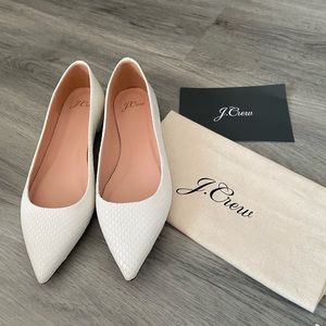 White JCrew Leather Flats